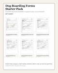 Dog Boarding Forms Starter Pack | Printable Pet Care Templates